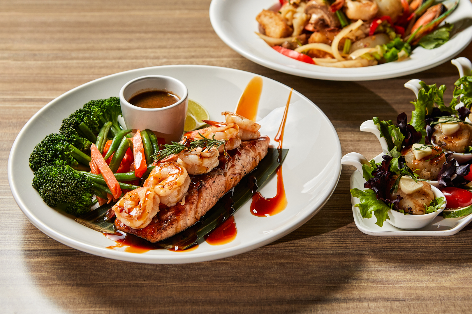 A Thai meal shared at Manaao